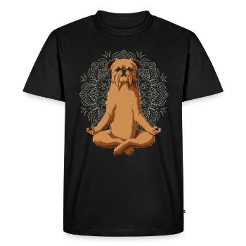 Belgische Zwerggriffon chien méditation - T-shirt Premium bio Homme - noir - Devant - Nico (187cm)