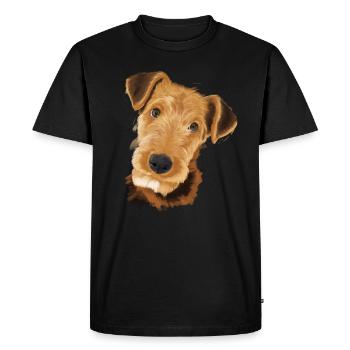 Airedale Terrier chien - T-shirt Premium bio Homme - noir - Devant - Nico (187cm)