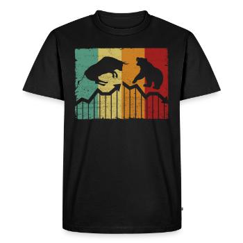 Bourse ETF boursier haussier et baissier - T-shirt Premium bio Homme - noir - Devant - Nico (187cm)