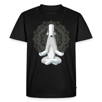 Bedlington Terrier Dog meditate - Men's Premium Organic T-Shirt - black - Front - Nico (187cm)