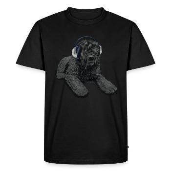 Black Russian Terrier Dog headphones - Men's Premium Organic T-Shirt - black - Front - Nico (187cm)