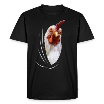 Poulet coq poule poulets cadeau d'amant de poulet - T-shirt Premium bio Homme - noir - Devant - Nico (187cm)