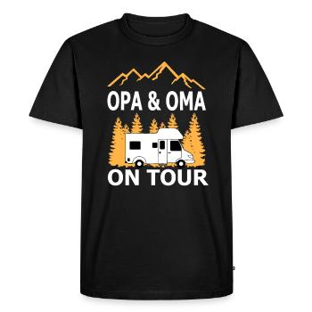 Grandpa and Grandma on Tour Caravan Motorhome Camping - Men's Premium Organic T-Shirt - black - Front - Nico (187cm)