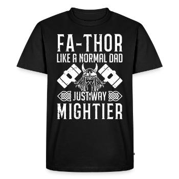 Fa-Thor Father Thor Father's Day Vikings Dad Gift - Men's Premium Organic T-Shirt - black - Front - Nico (187cm)