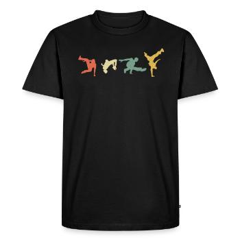Rétro Parkour cadeau pour les fans de sports extrêmes - T-shirt Premium bio Homme - noir - Devant - Nico (187cm)