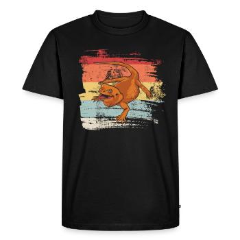 Retro Bearded Dragon - Men's Premium Organic T-Shirt - black - Front - Nico (187cm)