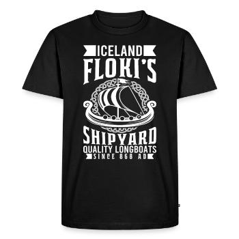 Viking nordique père Odin cadeau Viking Walhalla - T-shirt Premium bio Homme - noir - Devant - Nico (187cm)