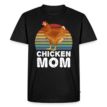 Poulet poulet poule - T-shirt Premium bio Homme - noir - Devant - Nico (187cm)