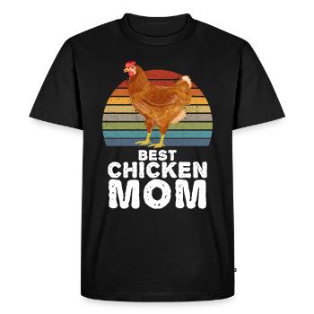 Best Chicken Mom Chickens Rooster Hen - Men's Premium Organic T-Shirt - black - Front - Nico (187cm)