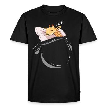 Sleeping and slumbering giraffe - Men's Premium Organic T-Shirt - black - Front - Nico (187cm)