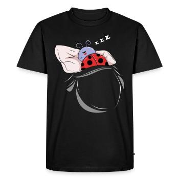 Coccinelle endormie et hurlue - T-shirt Premium bio Homme - noir - Devant - Nico (187cm)