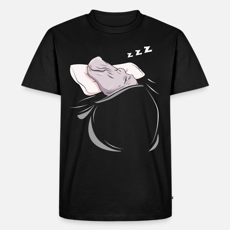 Schlafendes und schlumendes Nilpferd - Männer Premium Bio T-Shirt - Schwarz