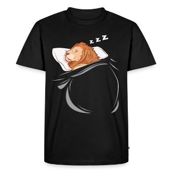 Lion endormi et endormi - T-shirt Premium bio Homme - noir - Devant - Nico (187cm)