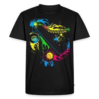 Patins à roulettes de couleur - T-shirt Premium bio Homme - noir - Devant - Nico (187cm)