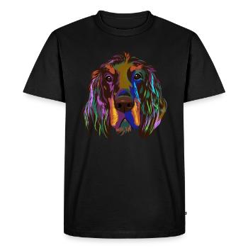 Splash Gordon setter Dog - Men's Premium Organic T-Shirt - black - Front - Nico (187cm)