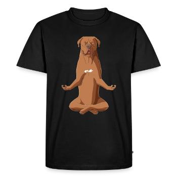 Chien méditant de La Dogue de Bordeaux - T-shirt Premium bio Homme - noir - Devant - Nico (187cm)
