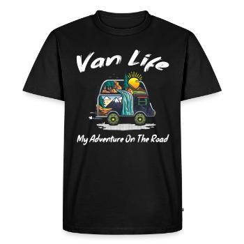 Van Life Mon aventure sur la route cadeau - T-shirt Premium bio Homme - noir - Devant - Nico (187cm)