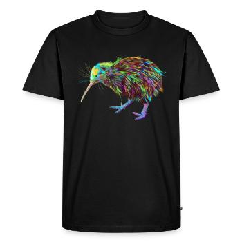 Spalsh Kiwi Bird - Men's Premium Organic T-Shirt - black - Front - Nico (187cm)