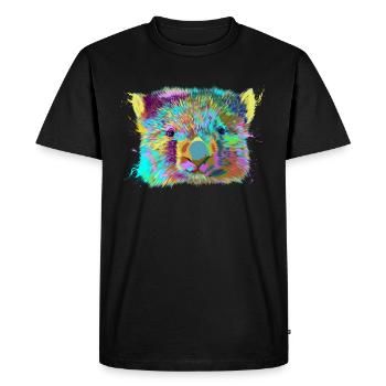 Splash Wombat - T-shirt Premium bio Homme - noir - Devant - Nico (187cm)