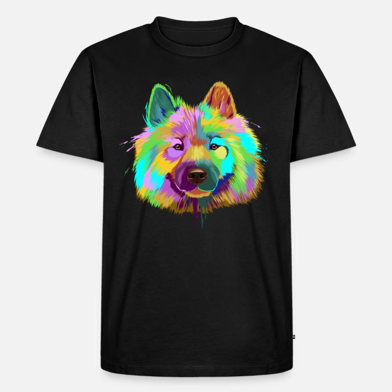 Splash Eurasier Hund - Männer Premium Bio T-Shirt - Schwarz