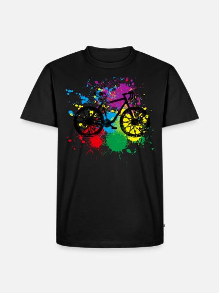 Splash Fahrrad - Männer Premium Bio T-Shirt - Schwarz