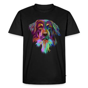 Splash Hovawart Dog - Men's Premium Organic T-Shirt - black - Front - Nico (187cm)