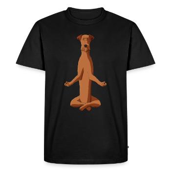 Méditant Irish Terrier chien - T-shirt Premium bio Homme - noir - Devant - Nico (187cm)