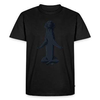 Chien méditant Flat Coated Retriever - T-shirt Premium bio Homme - noir - Devant - Nico (187cm)