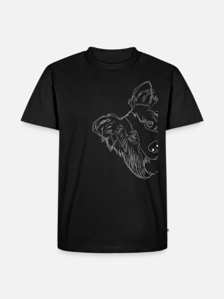 Neugieriger Border Collie Hund - Männer Premium Bio T-Shirt - Schwarz