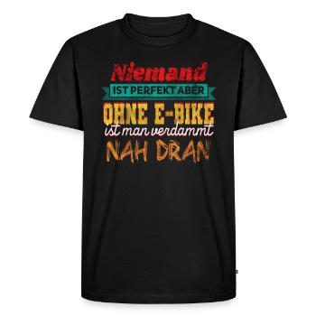 Bike MTB Mountain Biker EBiker Gift - Men's Premium Organic T-Shirt - black - Front - Nico (187cm)