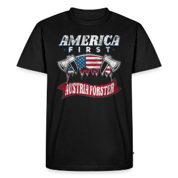 Forêt En Autriche America First Austria Förster - T-shirt Premium bio Homme - noir - Devant - Nico (187cm)