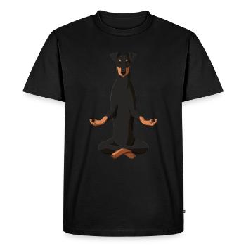 Chien méditant de Manchester Terrier - T-shirt Premium bio Homme - noir - Devant - Nico (187cm)