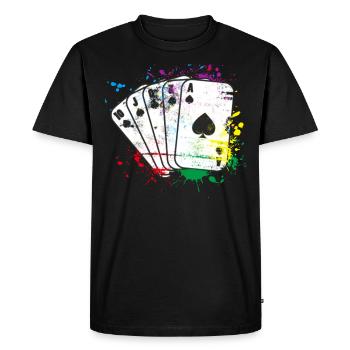Kartenspiel farbig - Männer Premium Bio T-Shirt - Schwarz - Vorne - Nico (187cm)