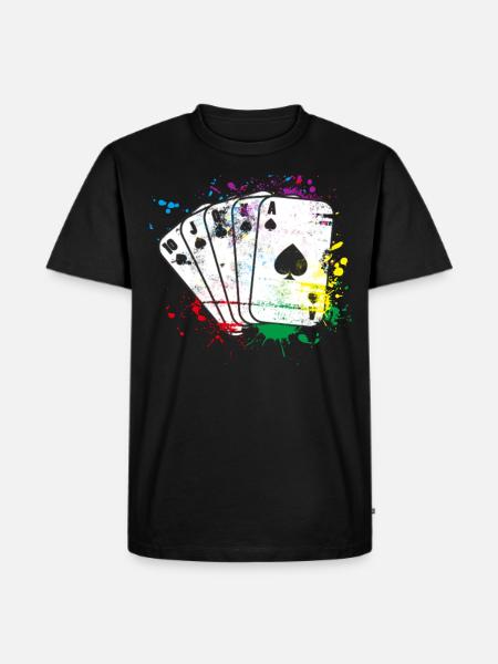 Kartenspiel farbig - Männer Premium Bio T-Shirt - Schwarz