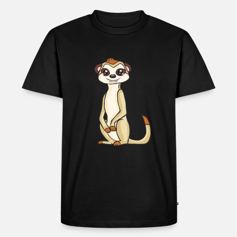 Erdmännchen - Männer Premium Bio T-Shirt - Schwarz