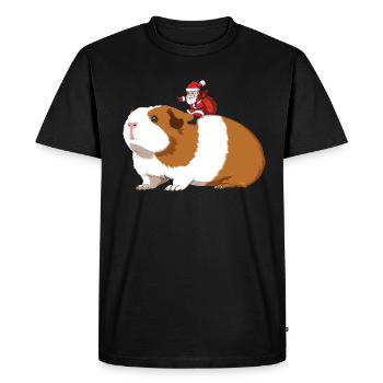 Cobaye et Père Noël - T-shirt Premium bio Homme - noir - Devant - Nico (187cm)