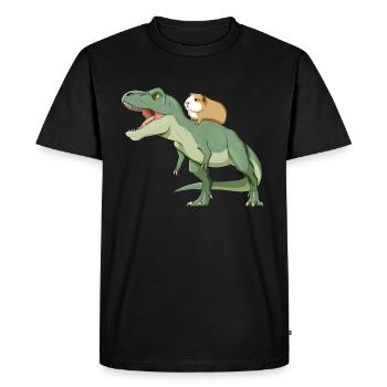 T Rex and Guina Pig - Men's Premium Organic T-Shirt - black - Front - Nico (187cm)
