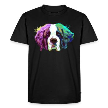 Splash Saint Bernard Dog - Men's Premium Organic T-Shirt - black - Front - Nico (187cm)