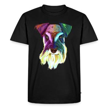 Splash schnauzer chien - T-shirt Premium bio Homme - noir - Devant - Nico (187cm)