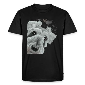 Chien museau curieux - T-shirt Premium bio Homme - noir - Devant - Nico (187cm)