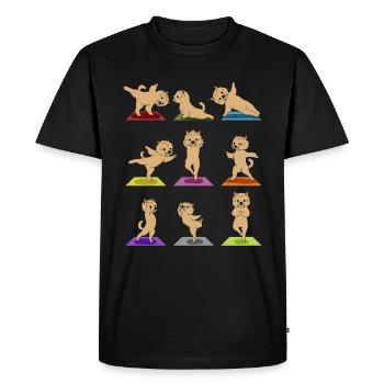 Tapis de yoga Norwich Terrier chien - T-shirt Premium bio Homme - noir - Devant - Nico (187cm)