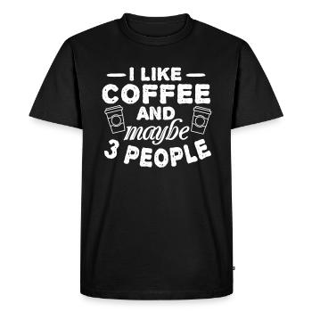 J’aime le café et 3 personnes cadeaux pour - T-shirt Premium bio Homme - noir - Devant - Nico (187cm)