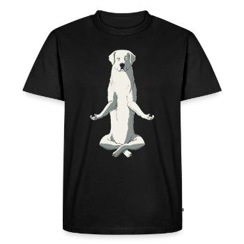 Méditant Polski Owczarek Podhalanski chien - T-shirt Premium bio Homme - noir - Devant - Nico (187cm)