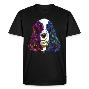 Splash English Cocker Spaniel Dog - Men's Premium Organic T-Shirt - black - Front - Nico (187cm)