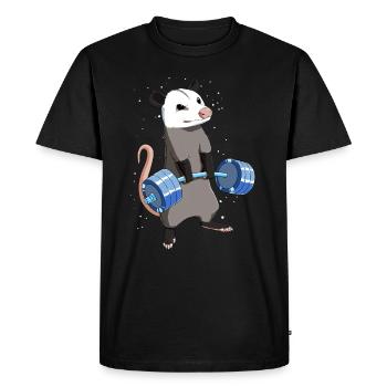Culturisme Le levage croisé Opossum - T-shirt Premium bio Homme - noir - Devant - Nico (187cm)