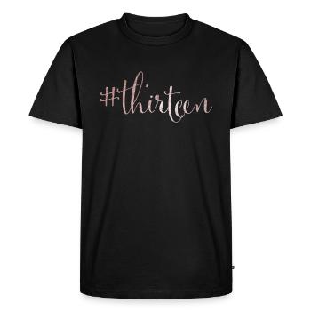 13e anniversaire d’argent #thirteen hashtag - T-shirt Premium bio Homme - noir - Devant - Nico (187cm)