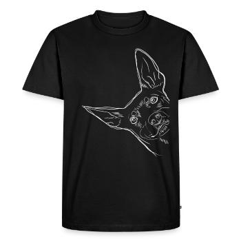 Chien canin nain curieux - T-shirt Premium bio Homme - noir - Devant - Nico (187cm)