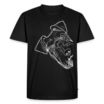 Chien museau curieux - T-shirt Premium bio Homme - noir - Devant - Nico (187cm)