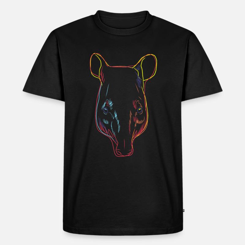 Bunte Tapire Geschenkidee - Männer Premium Bio T-Shirt - Schwarz