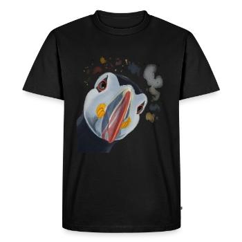Un plongeur de perroquet curieux - T-shirt Premium bio Homme - noir - Devant - Nico (187cm)